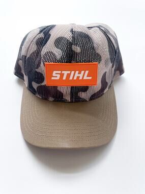 Camo and Orange Stihl Snap Back AdjustableTrucker Hat